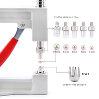 Machine à Sertir les Perles Manuelle Qiao, Kit Presse-Main DIY pour Vêtements et Artisanat