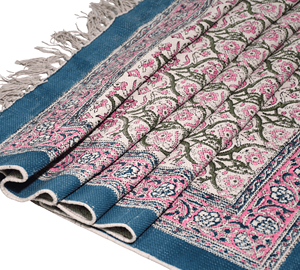 Alfombras de Algodón Bohemio con Estampado Floral NYKO MART al por Mayor, Alfombras Indias Hechas a Mano Antideslizantes para Decoración del Hogar - Product Image 6