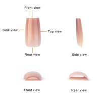 Gelsky Gel X Nail Coffin, pointes en gel épais et doux, 6 couleurs, pointes à ongles complètes