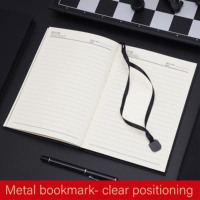 Libreta Personalizada A5 de Cuero PU Negro, Cuaderno Minimalista de Papel Grueso, Agenda de Negocios, Marcador con Colgante Metálico, Diario, Regalo