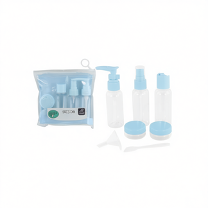 Juego de Botellas de Viaje Azules de 50 ml para Artículos de Aseo, para Uso en el Baño - Product Image 1