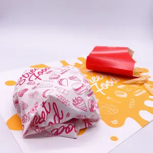 Custom Printed Grease Proof Paper Anti Oil Paper Anti Fat Paper for Food Packaging