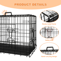 Cage pour chien en fil métallique avec motif animal simple, pliable et avec plateau en plastique pour grands chiens