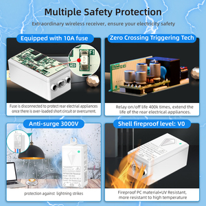 Tuya 10A Relay 1000W LED công nghệ cao 3-chế độ không dây điều khiển từ xa chuyển đổi Alexa bằng giọng nói & 433MHz IP66 không thấm nước đánh giá Receiver - Product Image 2