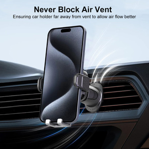 Soporte para Teléfono con Clip Metálico para Rejilla de Ventilación de Coche, Antivibraciones, Rotación 360° °   Botón de Liberación Giratorio para <span class=keywords><strong>iPhone</strong></span> <span class=keywords><strong>y</strong></span> Android - Product Image 2