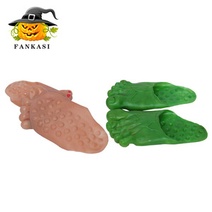 Fankasi Halloween <b>Slippers</b> <b>Big</b> Feet Shoe Covers Costume Prop Unisex PVC Green And Flesh Color - Product Image 4