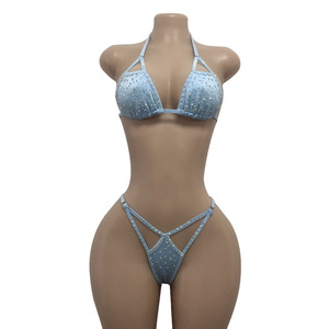 도매 맞춤 여성 비키니 탑 볼룸 레오타드 나일론 스판덱스 이국적인 스트리퍼 의상 섹시 트레이닝 댄스웨어 - Product Image 1