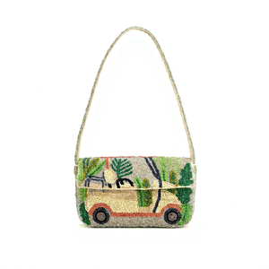 Bolsa de Mano Promocional Cuadrada con Diseño de Limones Bordados y Adornos de Cuentas, para Viajes, por Craft Exim - Product Image 1