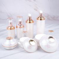 Luxe 20 30 40 50 60 80 100 120 ml cosmétique compte-gouttes ensemble de soins de la peau emballage givré rose verre conteneur pompe lotion pour le corps bouteille