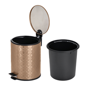 Phòng tắm nhà bếp khách sạn Văn phòng thép không gỉ Thùng rác có thể tăng vàng hình tròn đạp chất thải Thùng - Product Image 3