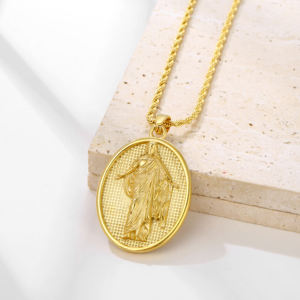 Collar <span class=keywords><strong>de</strong></span> acero inoxidable Religión Cristiana figuras sagradas resurrección Jesús espinas <span class=keywords><strong>Cristo</strong></span> colgante ovalado collar <span class=keywords><strong>de</strong></span> cadena <span class=keywords><strong>de</strong></span> cuerda - Product Image 2