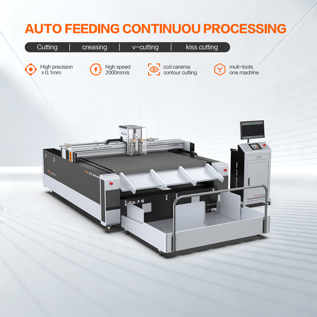 1070 1612 PAS Cnc Digital Automatic Oscillating Knife Roll Sticker Kt Board Flatbed Cutting Machine