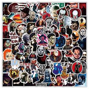 1200 modèles 100 pièces/ensemble personnalisé <span class=keywords><strong>horreur</strong></span> effrayant <span class=keywords><strong>Film</strong></span> <span class=keywords><strong>film</strong></span> autocollant étanche enfants Halloween autocollants Collection décoration - Product Image 1