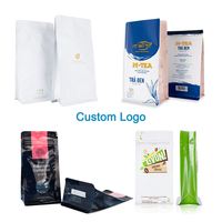 Sacs de brassage biodégradables compostables 250G, emballage de haricots, boîte d'emballage, ensemble de papier imprimé, pochette à fermeture éclair, sac à café avec Valve