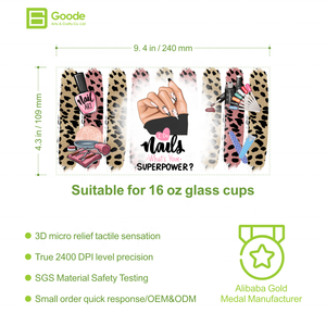 Autocollants pour gobelets Goode 16oz, durables, imperméables, écologiques, motifs pour manucure, pompiers/<span class=keywords><strong>acteurs</strong></span>/chefs, transferts UV DTF pour gobelets - Product Image 2