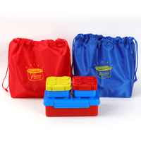 Nouveau design Diy Fun créatif Portable micro-ondes en plastique boîte à lunch bento empilé blocs de construction boîte à lunch pour drôle enfants école