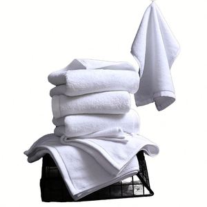 Serviette de bain en coton blanc non tissé 600 g/m² pour spa et hôtel, séchage rapide, super absorbante, avec service de logo personnalisé - Product Image 1
