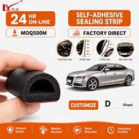 Bande d'étanchéité auto-adhésive creuse en EPDM résistante aux intempéries pour portières et coffres de voiture avec récupération par compression, longueur personnalisable