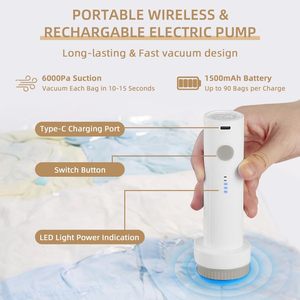 Built-in Battery Wireless Vacuum Pump Rechargeable <strong>Suction</strong> Pump for Vacuum <strong>Storage</strong> <strong>Bags</strong> - Product Image 5