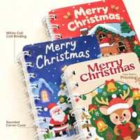 Vrolijk Kerstfeest Mini-spiraalvormig notitieboekje Studentenbriefpapier Kerstcadeau voor kinderen Prijs 10,5x8cm XINGXIN Merk