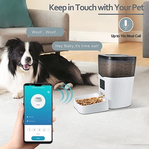 PET365 3L WIFI & Tuya Minuterie intelligente Matériau de qualité alimentaire Bol unique Mangeoire automatique pour animaux de compagnie pour chat chiens Noir Blanc Bol transparent - Product Image 5