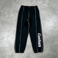 Survêtement à capuche gris 100 % coton avec logo personnalisé, manches longues, coupe décontractée, poches latérales, taille élastique, idéal pour l'automne