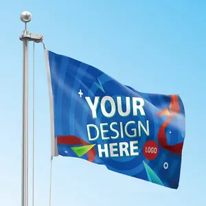 Fourniture d'usine conception gratuite Logo bannière personnalisée 3x5 publicité personnalisée impression numérique 3x5Ft drapeaux personnalisés