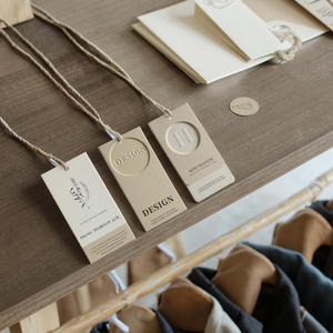 Factory Direct Luxury Clothing Hanging Labels Eco-Friendly <strong>Paper</strong> Name <strong>Tags</strong> with <strong>Custom</strong> Logo for Private Brand Clothing - Product Image 5