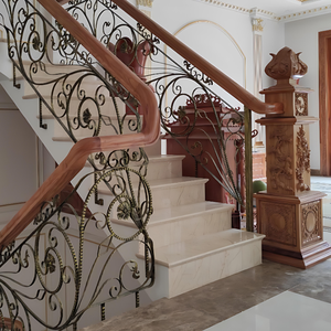 Nouveau modèle de grille d'escalier moderne en fer forgé, escalier droit et en colimaçon pour villa, marque TTD - Product Image 4