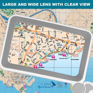 Custom Logo Led Magnifier 5X <b>Acrylic</b> Lens With Light For Reading Seniors Low Vision Folding Design Grey <b>White</b> - Product Image 2