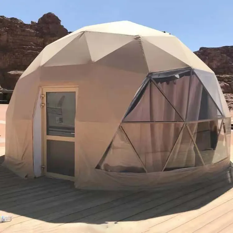 Tahan Air Transparan Geodesi Cangkang Keras Gurun 7M Putih Pvc Igloo Bulat Gelembung Resor Hotel Jelas Mewah Kubah Glamping Tenda