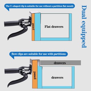 Pinces de serrage pour panneaux de tiroirs, fixation pour l'installation de meubles et armoires, avec ajustement et mors détachables - Product Image 4