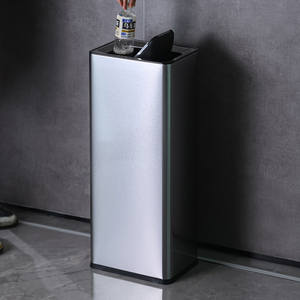 <span class=keywords><strong>Poubelle</strong></span> rectangulaire en acier inoxydable à poussoir, silencieuse, grande capacité, avec seau intérieur séparé, seau de rangement minimaliste - Product Image 4