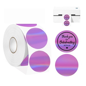 กระดาษโฮโลแกรมสีม่วงแบบม้วน สำหรับทำฉลากสติกเกอร์ติดเอง ใช้สำหรับบรรจุภัณฑ์สินค้าและทำเครื่องหมายแบรนด์ - Product Image 1
