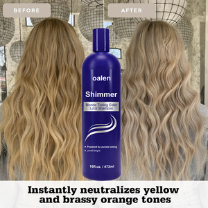 Shampooing Oalen Anti-Jaunissement Couleur Blonde Scintillante pour <span class=keywords><strong>Cheveux</strong></span> Teints, Maintient les Tons Cendrés et Argentés - Product Image 3
