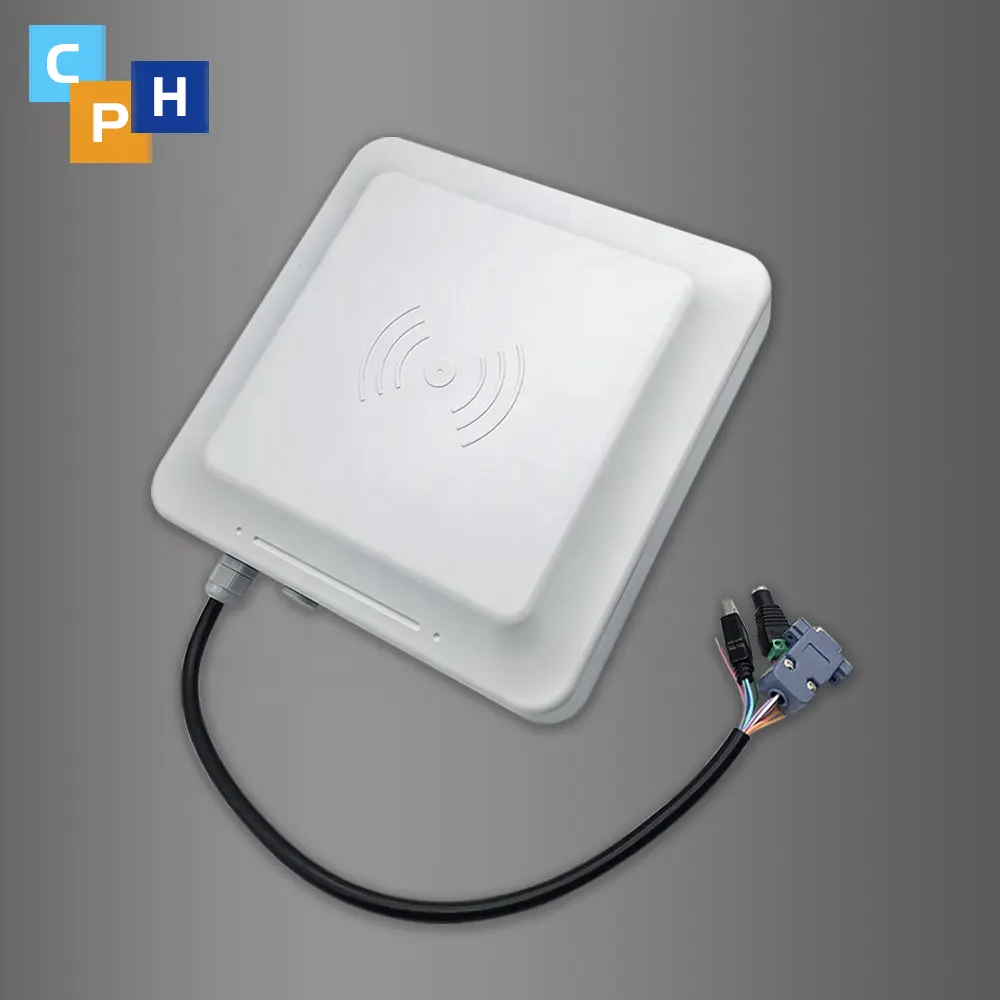 إصدار محدّث من قارئ CPH-B701 uhf rfid بقنوات 8dbi مع هوائي 0~10M قارئ rfid uhf لإدارة وصول الموقف قابل للتخصيص