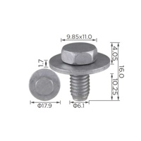 1AC072 Vis et boulons en métal pour voiture Attaches et clips en métal pour ceinture de sécurité