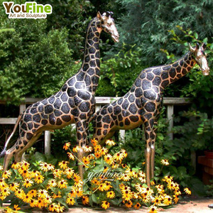 Produit décoratif de jardin Sculpture grandeur nature Statue animale en bronze Girafe en métal - Product Image 1