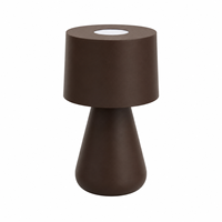 Lampe de table LED marron minimaliste, portable, mini, sans fil, rechargeable USB-C pour chambre, chevet, café, hôtel, restaurant