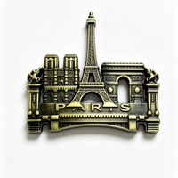 Aimant de réfrigérateur en alliage de zinc, style antique, vintage, souvenir de la Tour Eiffel de Paris, cadeau touristique, objet de collection pour musée