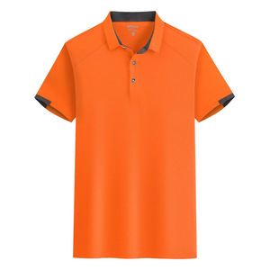 <b>Polo</b> Shirt Solid Color Polyester Fiber Contrast Trim Short Sleeve Daily Wear - Product Image 4