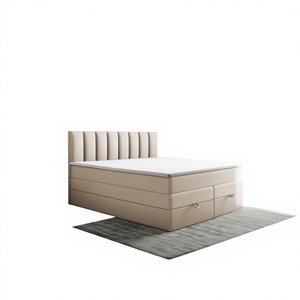 <span class=keywords><strong>Lit</strong></span> moderne avec sommier tapissier en velours, <span class=keywords><strong>rangement</strong></span> sous le <span class=keywords><strong>lit</strong></span>, vérin à gaz, capitonnage en velours / Bois / Éponge / Base à ressorts ensachés - Product Image 1