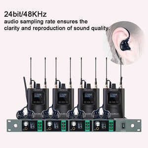Cooyinka Chuyên nghiệp UHF 4 kênh stereo không dây trong tai hệ thống giám sát 3.5mm giai đoạn ghi âm trực tiếp trong tai giám sát - Product Image 4