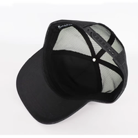 Zwarte verwisselbare klittenband patch mesh trucker pet aanpasbare snapback cap voor streetwear