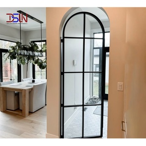 Portes battantes françaises minces à double battant en profilé aluminium pour entrée résidentielle intérieure, décoration minimaliste pour la maison - Product Image 1