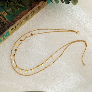 สร้อยคอแฟชั่นปี 2026 สไตล์มินิมอล  วัสดุสแตนเลส 316L ชุบทอง 18K PVD  แบบมีจี้และโซ่ซ้อนกัน สำหรับผู้หญิง - Product Image 3