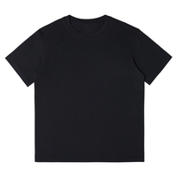 Kaos Pria Musim Panas 230g Katun Combed Tebal Lengan Pendek Longgar Warna Solid Bernapas Menyerap Keringat Anti-UV