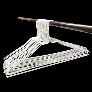 Laundry <b>Hangers</b> for Clothes Wire Coat <b>Hangers</b> Steel White <b>Hangers</b> Wire Iron - Product Image 2