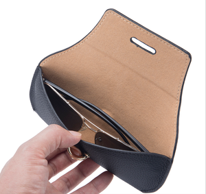 Étui à lunettes de luxe en cuir avec logo personnalisé, sac de voyage portable pour femme, étui de protection pour lunettes de soleil, gravure de nom, sac cosmétique tendance - Product Image 5