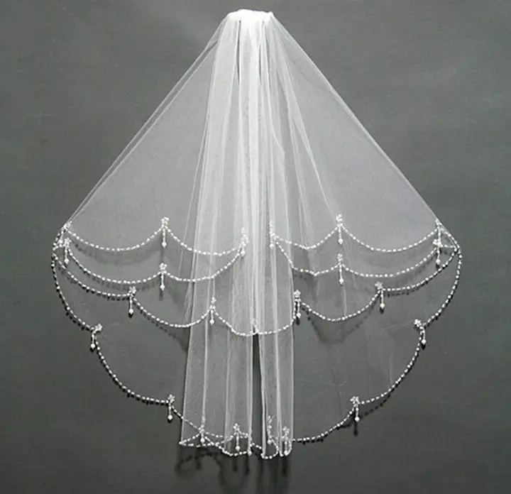 Simple Short Tulle Wedding Veils Two Layer With Comb White Ivory Bridal Veil for Bride for Marriage Wedding Accessories